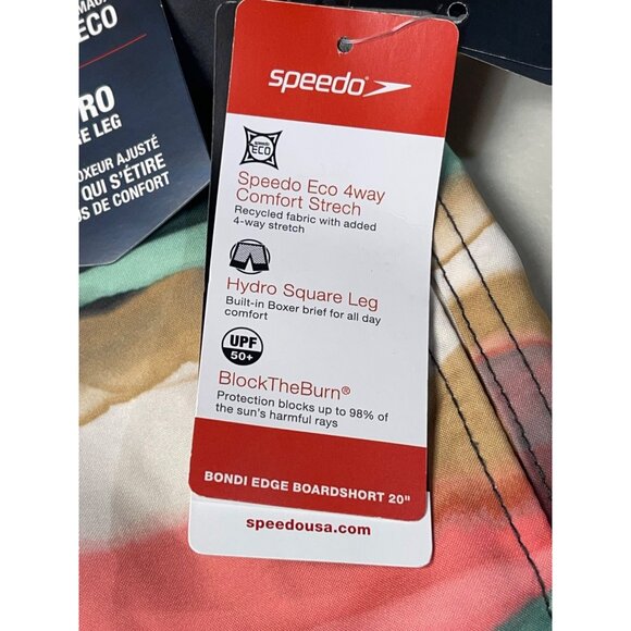 Speedo Eco Hydro Square Leg Swim Shorts XXL Volcanic Ash 4-Way Stretch UPF 50+ - Picture 8 of 11